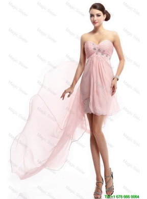 Best Selling Sweetheart Beaded Prom Gowns with High Low