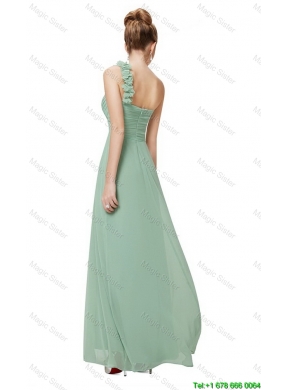 Classical One Shoulder Prom Dresses with Hand Made Flowers