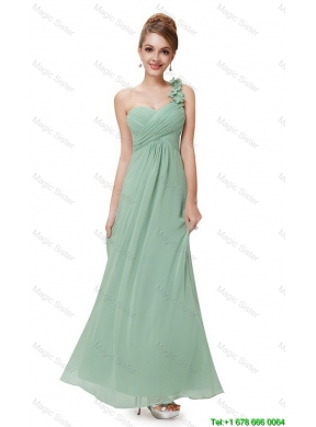 Classical One Shoulder Prom Dresses with Hand Made Flowers