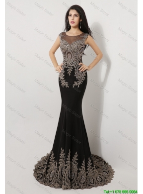 Gorgeous Mermaid Appliques and Beaded Prom Dresses in Black