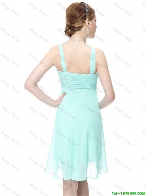 New Style Short Hand Made Flowers Prom Dresses with Straps