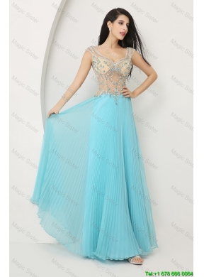 Perfect Beaded Straps Zipper Up Prom Dresses with Cap Sleeves