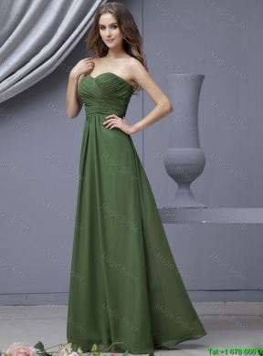 2016 Modern Empire Sweetheart Prom Dresses with Ruching