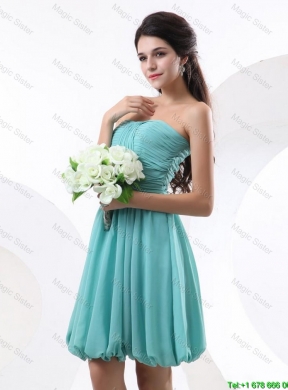 Most Popular Mini Length Aqua Blue Prom Dresses with Strapless