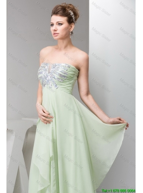 Simple Strapless Sequins Long Prom Dresses for 2016