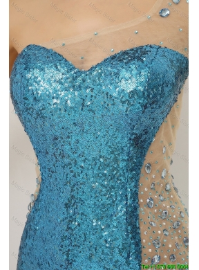 Luxurious Sequined Multi Color Prom Dresses with Long Sleeve