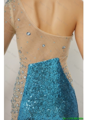 Luxurious Sequined Multi Color Prom Dresses with Long Sleeve