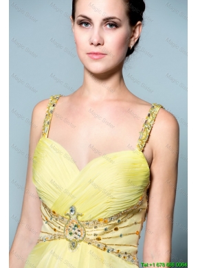 Popular Empire Straps Prom Dresses with Beading