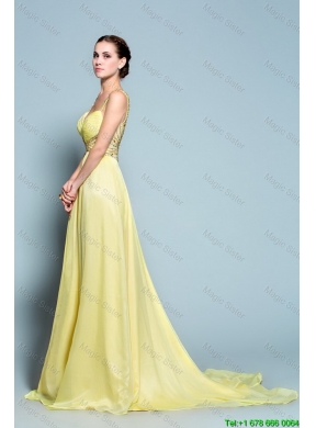 Popular Empire Straps Prom Dresses with Beading