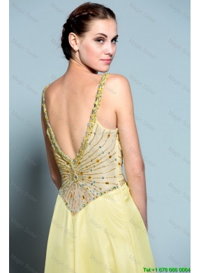 Popular Empire Straps Prom Dresses with Beading