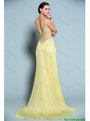 Popular Empire Straps Prom Dresses with Beading