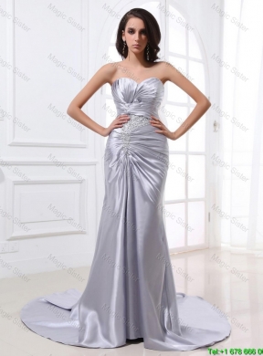 Popular Mermaid Sweetheart Brush Train Sequins Prom Dresses