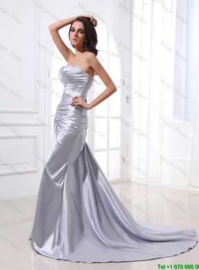 Popular Mermaid Sweetheart Brush Train Sequins Prom Dresses