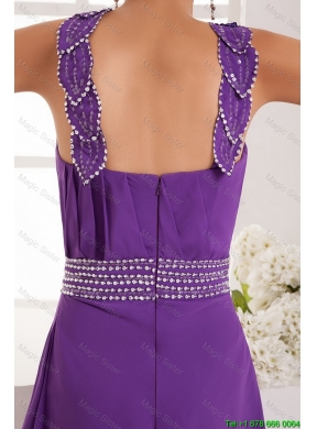 2015 Classical Empire Straps Prom Dresses with Beading