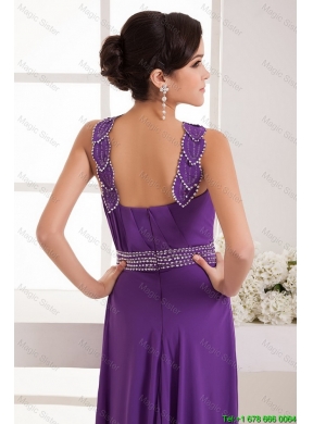 2015 Classical Empire Straps Prom Dresses with Beading