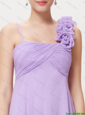 2016 New Style Straps Lavender Prom Dresses with Ruching