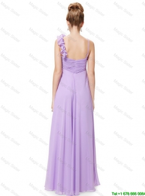 2016 New Style Straps Lavender Prom Dresses with Ruching