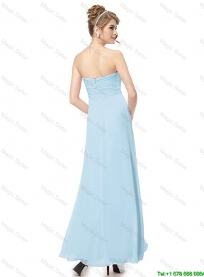 Cheap Ankle Length Sweetheart Prom Dresses in Light Blue