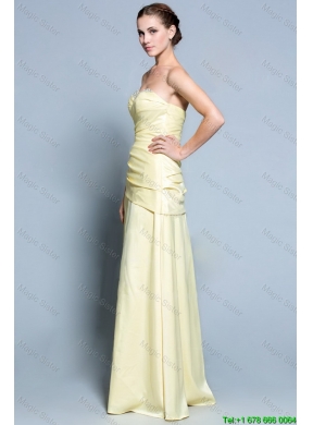 Wonderful Column Sweetheart Prom Dresses with Beading in Light Yellow