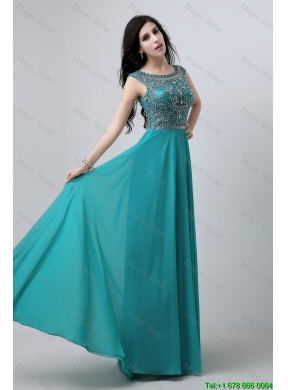 Discount Bateau Floor Length Prom Dresses with Beading