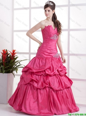 2015 Elegant A Line Sweetheart 2016 Prom Gowns with Pick Ups and Beading