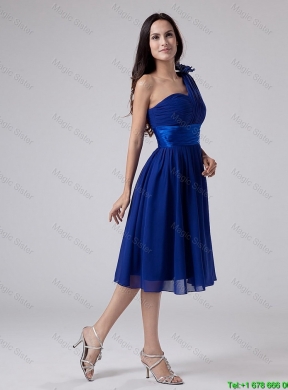 2016 Wonderful One Shoulder Belt Short Prom Dress in Royal Blue