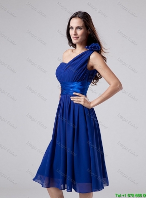 2016 Wonderful One Shoulder Belt Short Prom Dress in Royal Blue