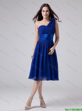 2016 Wonderful One Shoulder Belt Short Prom Dress in Royal Blue