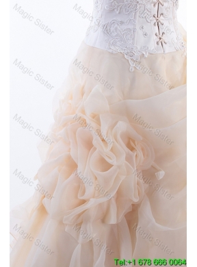 Affordable A Line Sweetheart Wedding Dresses with Appliques
