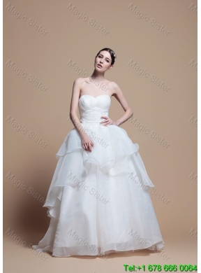 Designer Ball Gown Sweetheart Wedding Dresses with Ruching