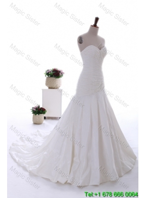 Lovely Beading White Wedding Dress with Court Train for 2016