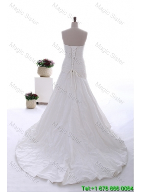 Lovely Beading White Wedding Dress with Court Train for 2016