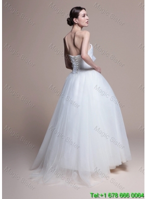 2016 Custom Made A Line Sweetheart Wedding Dresses with Ruching