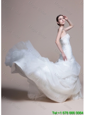 Elegant A Line Sweetheart Court Train Wedding Dresses