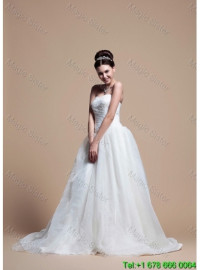 Perfect A Line Strapless Wedding Dresses with Beading in 2016