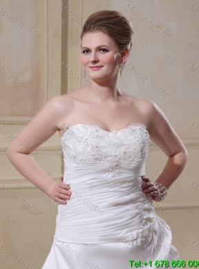 Plus Size A Line Strapless Appliques Wedding Dresses