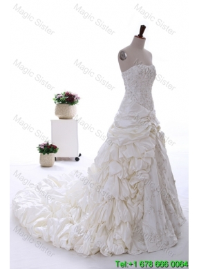 Most Popular Beading and Embroidery Court Train Wedding Dresses for 2016