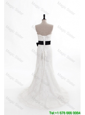 Perfect Column Strapless Wedding Dresses with Beading and Belt