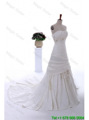 Remarkable 2016 Beading and Appliques Court Train Wedding Dress