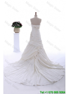 Remarkable 2016 Beading and Appliques Court Train Wedding Dress