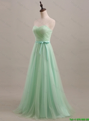 Exquisite 2016 Summer Apple Green Prom Dresses with Sweep Train