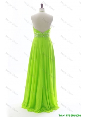 Brand New Halter Top Spring Green Long Prom Dresses with Beading