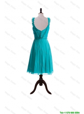 2015 Summer A Line Scoop Prom Dresses with Paillette in Turquoise