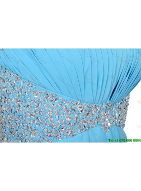 2016 Fall Empire Strapless Prom Dresses with Beading in Baby Blue