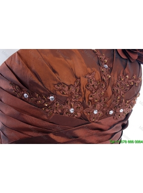 Custom Made Appliques and Hand Made Flowers Prom Dresses