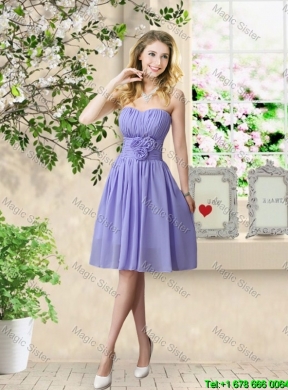 Cheap One Shoulder Ruched Bridesmaid Dresses in Lavender
