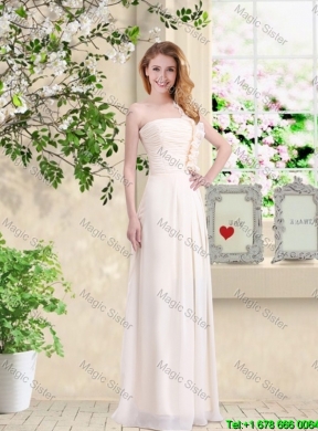 Feminine Straps Lace Up Champagne Bridesmaid Dresses with Floor Length