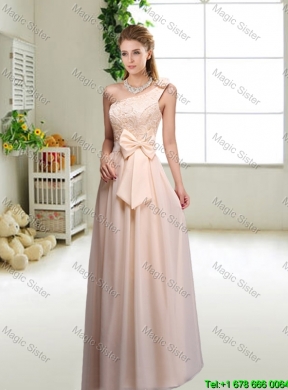 Pretty Laced and Bowknot Bridesmaid Dresses with Scoop