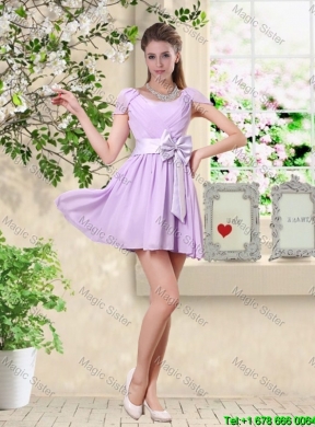 Suitable A Line Straps Bridesmaid Dresses with Hand Made Flowers