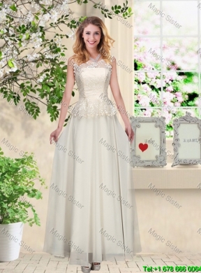 2016 Fashionable Appliques Bridesmaid Dresses with High Neck